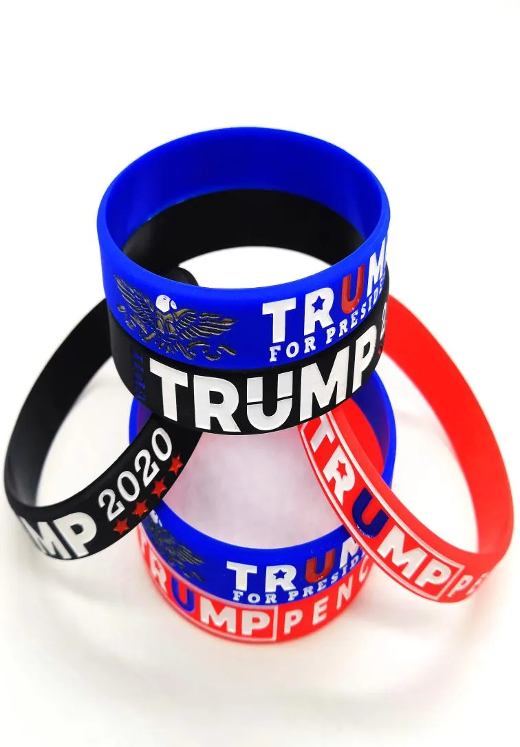 Trump Silicone bracelet 3 couleurs Donald Trump Bracelets de soutien en caoutchouc Make America Great Bangles Party Favor 1200pcs OOA8153136191