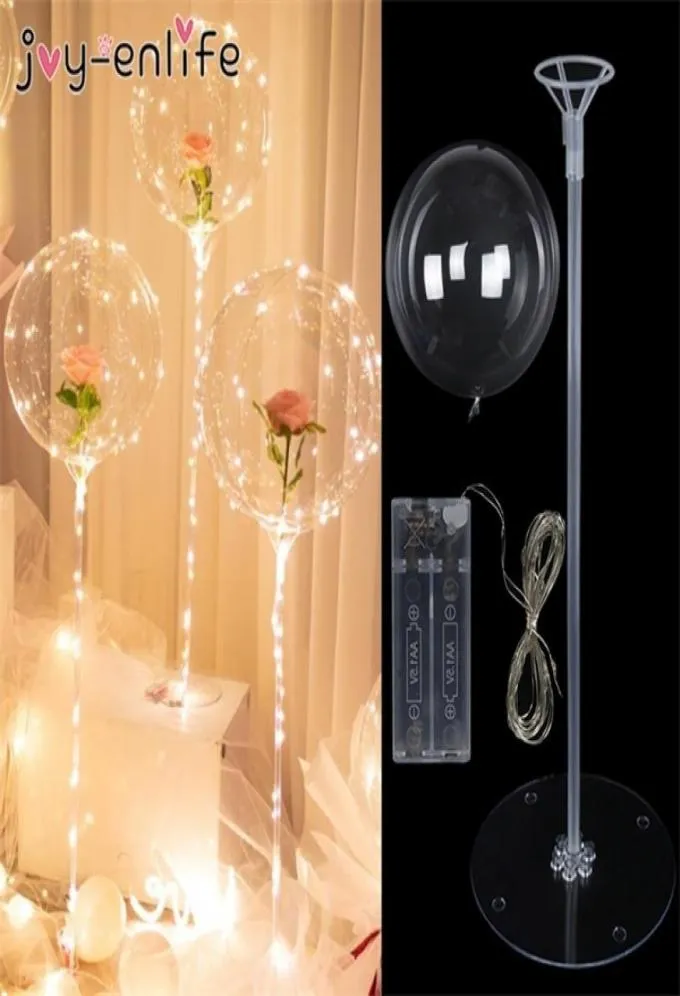 70 cm LED LED BALLOON Stick Stand Birthday Balloons Clear Balloons Globos Stand Stand Baby Shower Mariage Party décorations Ballon Y06221372161