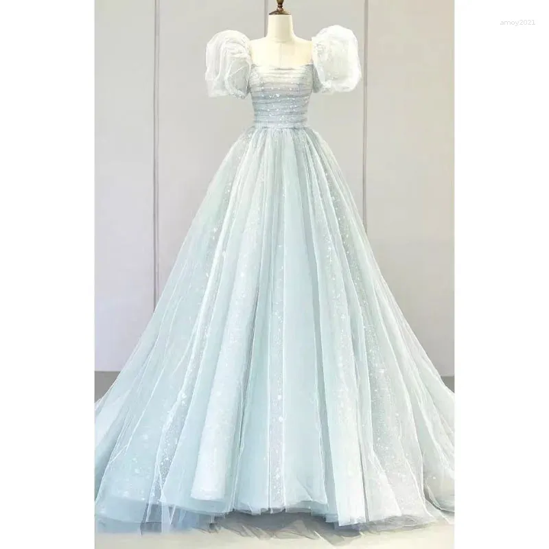 Robes de fête princesse longue soirée femme Y2k Light Luxury Banquet Robe Elegant Slim Veil Bridal Toasting