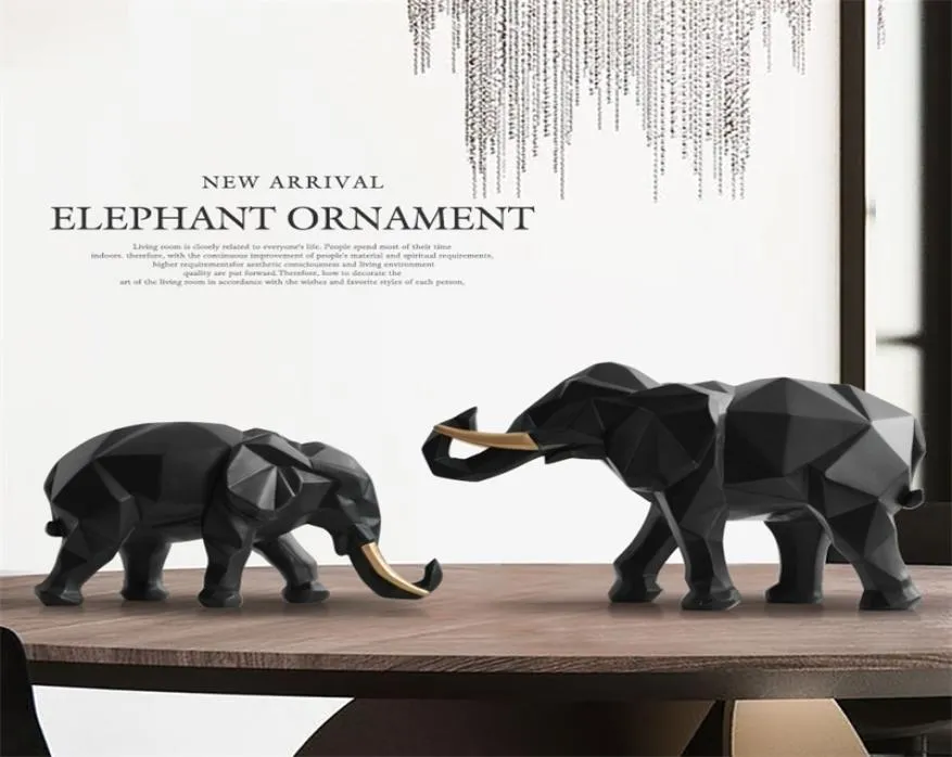 Éléphant Figurine 2set Résine pour le bureau à domicile El Décoration Tablette Animal Craft moderne Inde DÉCOR DE STATE ELEPHANT BLANC 2107275180776