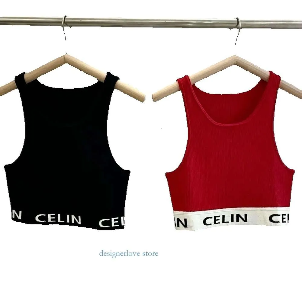 Womens Tank Tops Designer T Shirts Summer Women Tees Crop Top Embroidery Sexy Off Shoulder Black Casual Sleeveless Backless Solid Stripe Color Vest Wholesale Trendy