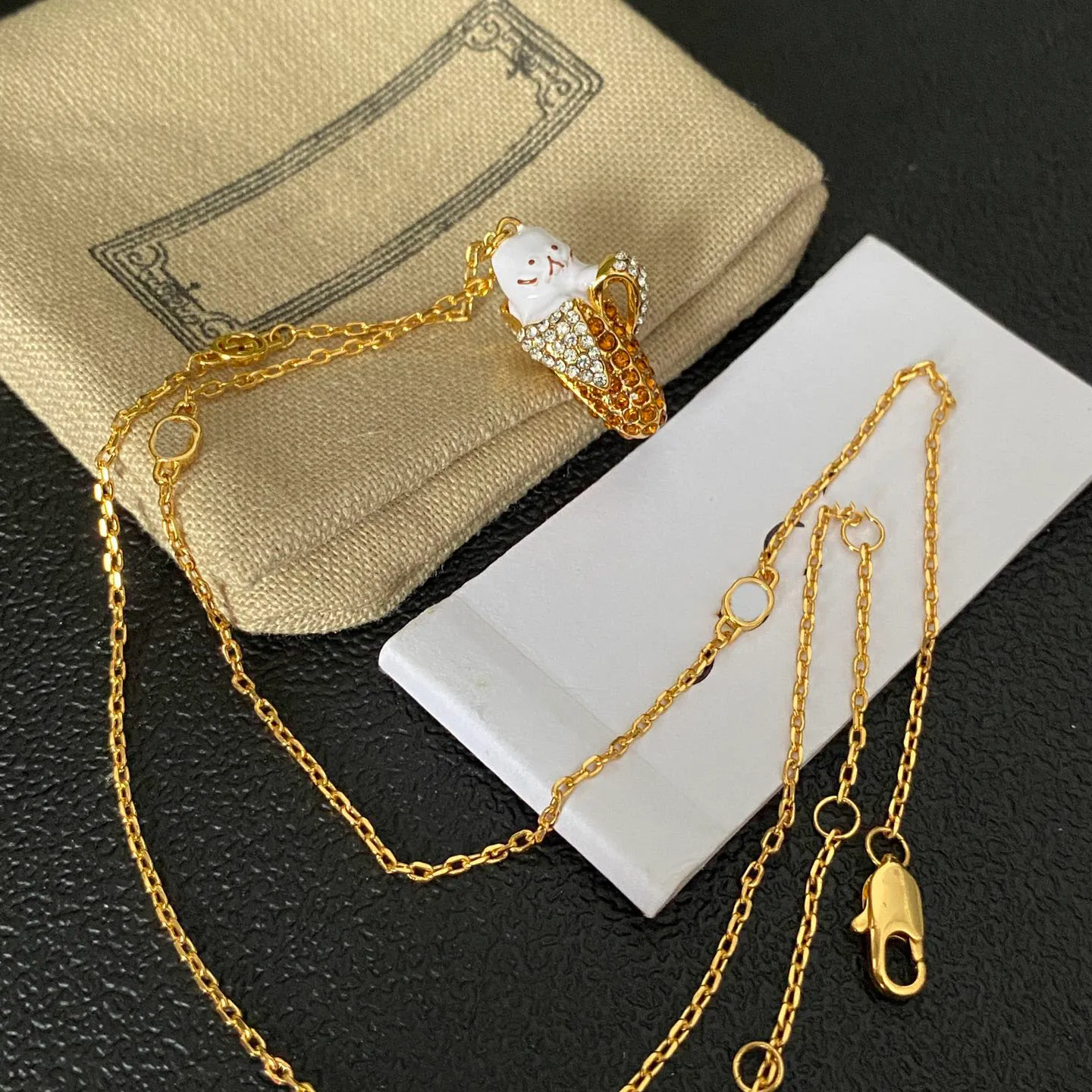 Women Luxury Designer Double G Letter Brass Pendant Necklaces Chain 18K Gold Plated Crystal Rhinestone Choker Copper Necklace Wedding Party Jewerlry Accessories