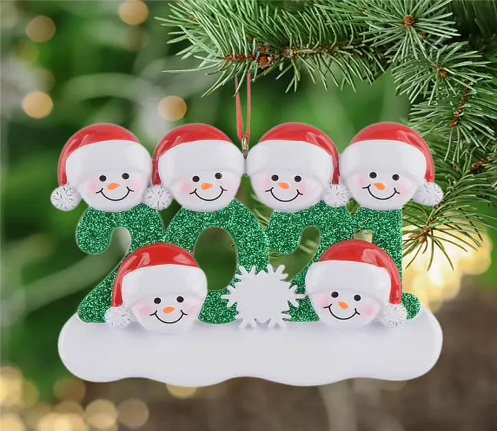 70920a décorations de fête d'ornement d'arbre de Noël 2021 Famille de neige de 23456 cadeau de Noël pour maman papa gamin grand-mère 20pcs4606084