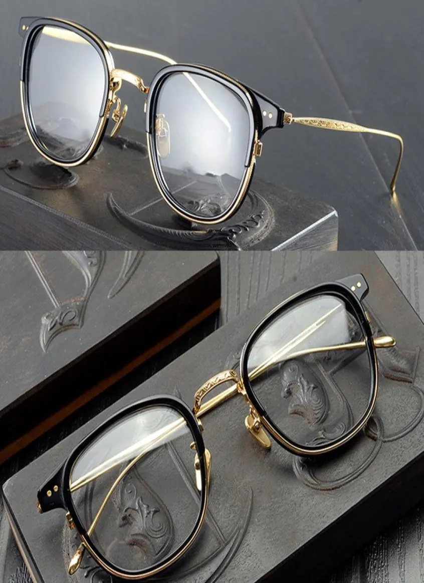 Högkvalitativ ram Titan Acetat Optiska glasögon Män kvinnor039s Classic Square Recept Glasögon Retro SPELACLES EYEWE9681795