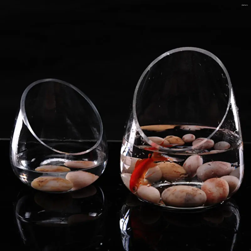 Wazony przezroczyste skośne miski szklane szklane wazon mini cukierki do dekoracji ślubnej