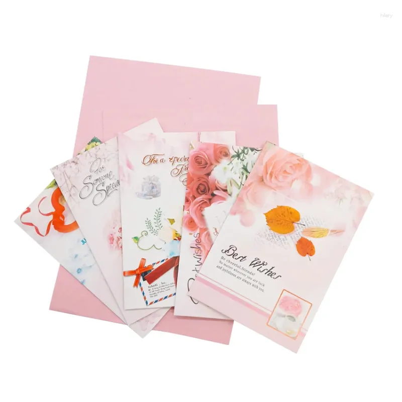 PERSPETTO FORNEGGIO 10 pezzi/lotto Benedizione dei fiori piccoli biglietti di auguri casuali Regalo per la ragazza di viaggio di compleanno rosa per matrimoni rosa