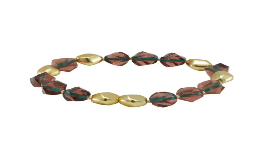 Link Chain KCJ Glass Bead Bracelet voor vrouwen schattigste charme sieraden bule zaad elastische strech armbanden2963991