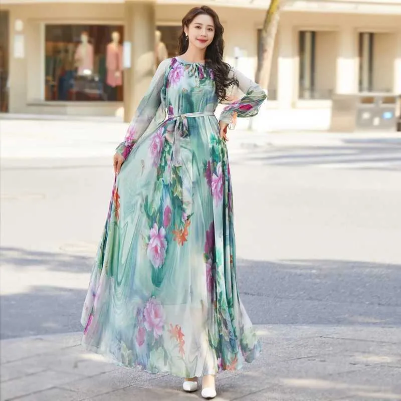 Chiffon Long Maxi Dress for Women Polyester Non-Stretch Floral Design Plus  Sizes from Dhgate Ethnic Clothing - price 15.91