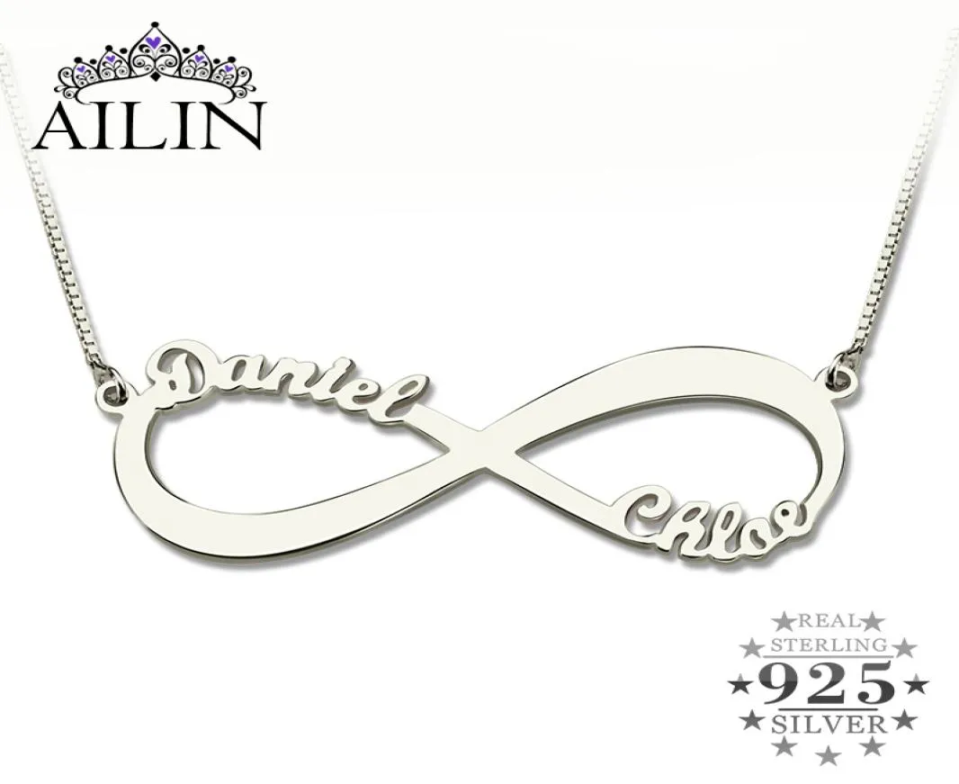 Ailin Personalized Infinity Necklace Twame Necklace Silver Infinity Nome Collana Love non ha fine Gioielli Gioielli Gioielli NAMBINI J2857054