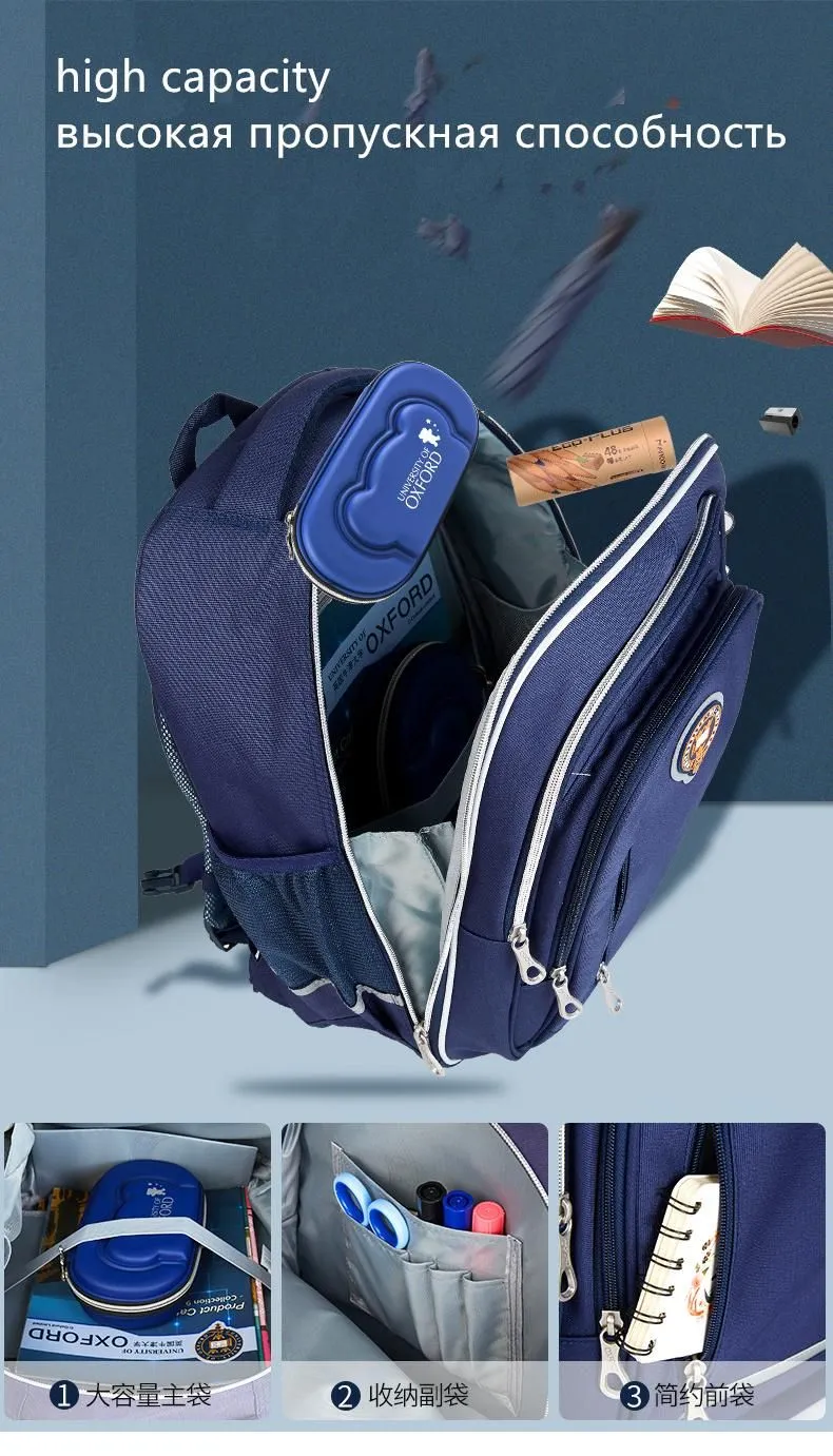 DHgate Oxford Reflective Waterproof School Backpack for Girls and Boys 3 6 Grade Set of 1 Navy Blue Baby Kids Maternity