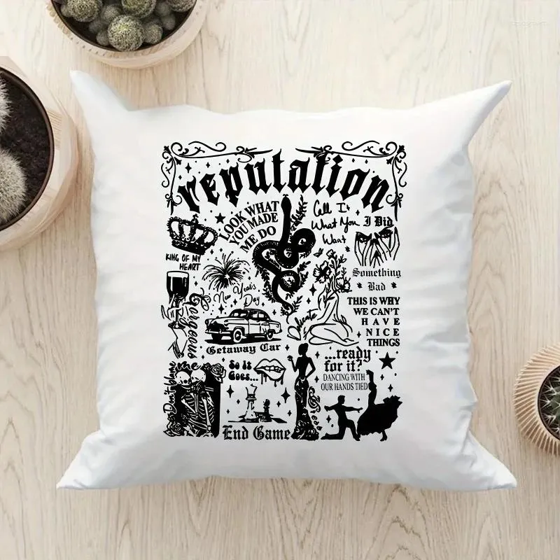 Pillow 1pc Reputation Pattern Velvet Pillowcases Music Vocal Concert For Room S Home Office Living Decor