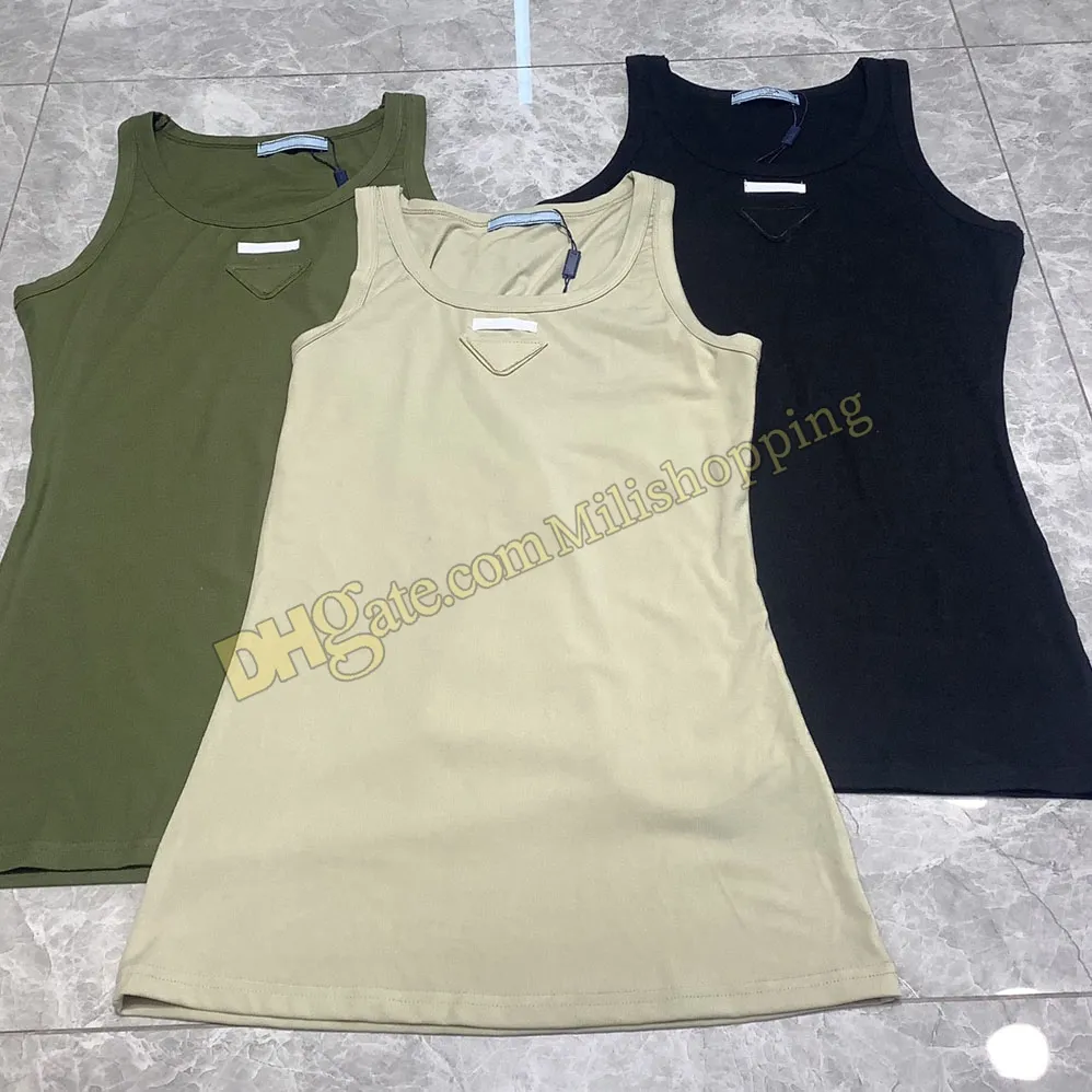 3 Colors Praadaaa T shirt Design Letter Embroidered Strap Summer New Versatile Tank Top Slim Fit Asian Size S-L