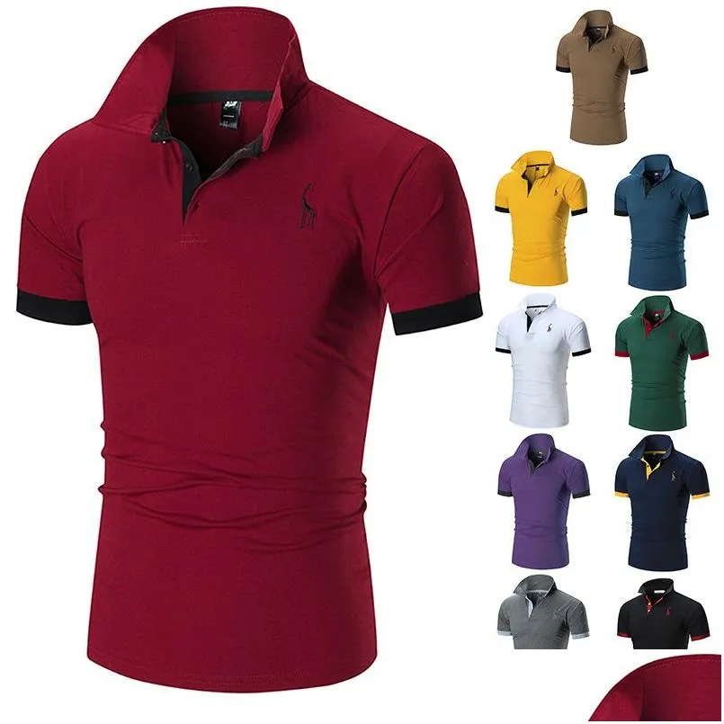 Mentes Polos SS Vêtements de vêtements Hentes Coton Mélange Mélangue à manches courtes Casual Breathable Sumou Solid Purple Taille Drop Livraison Tées OTMBO