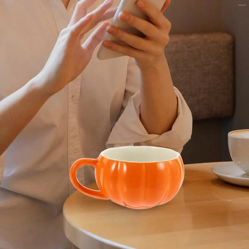 Tasses verres de bière en céramique tasse de tasse de citrouille à tasse à thé