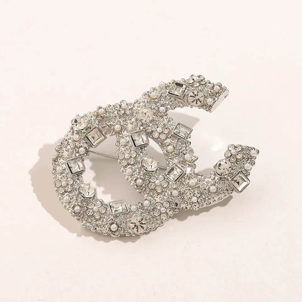 Diseño de marca Women Doble pequeño conjunto de fragancias Pequeñas Diamond Pearl Brooch Personalidad Corsage Combates Diseñadores de alfileres Crean alfileres de moda para regalos navideños Bohemio