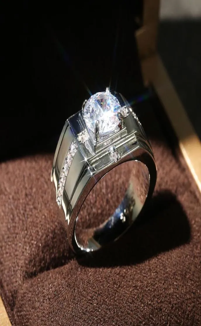 Männer Ringe für Hochzeits Engagement glänzend Kubikzirkonia Einfach elegantes Design Männliche Ehe Ringe Klassische Schmuck 8139780