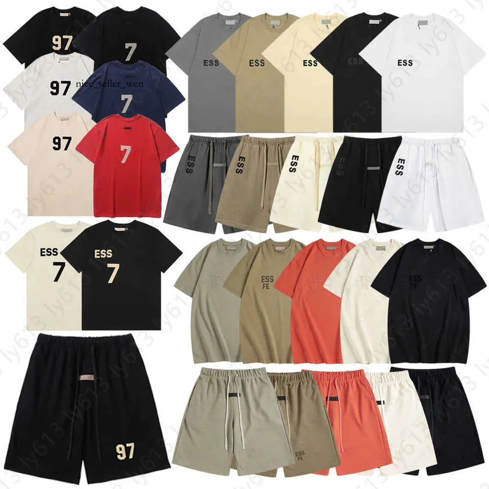 EssentialsClothing EssentialSshorts Essentialsshirt Designer T Shirt Letting Fraphics Men Clothing Fashion USA High Street 1977 Manga corta Summer 210