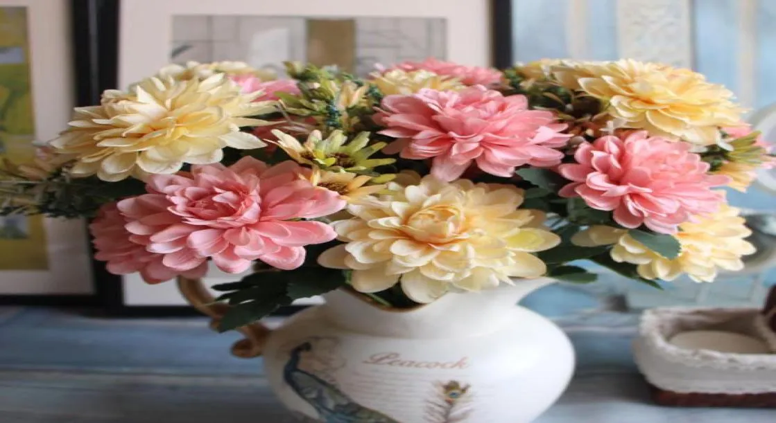 Toque real Marigold Europea decorativa Artificial Flowers Decoración del hogar Flores de boda Decoración Flores767532222