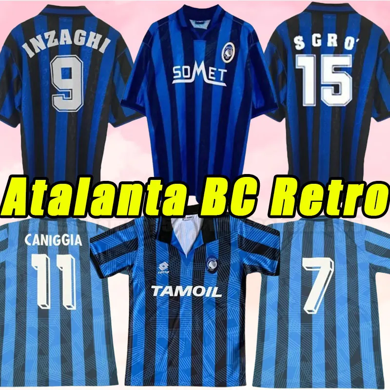 1991/92 Atalanta Retro Caniggia Stromberg Paulino Camisetas de Futbol Kits Kits Soccer Jersey Thailandia Shirt di calcio di qualità