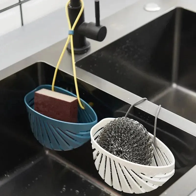 Küche Aufbewahrung Waschbecken Seife Schwamm Abflussregal Hanges Korbhalter Regal Organizer Duschschale Badezimmerzubehör