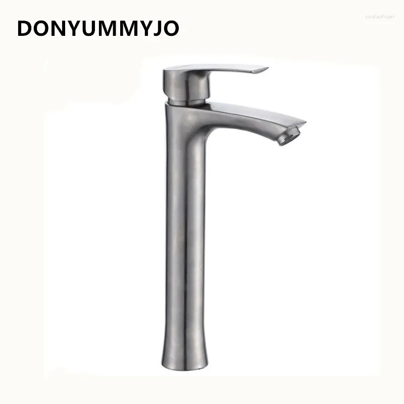 Robinets de lavabo de salle de bain Donyummyjo 1pc 304 Amélioration de l'acier inoxydable et robinets de bassin froid robinet de lavabo