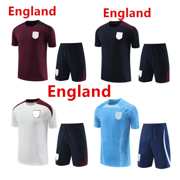 2024 Englands Tracksuit Soccer Jersey Training Suit Kane Sterling Rashford Sancho Grealish Men Kids National Summer Short Sleeved Football Set Uniform