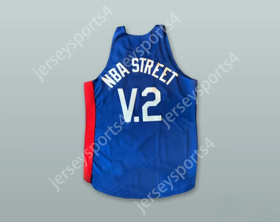 Özel Nay Mens Gençlik/Kids Street Volume 2 Video Oyunu Mavi Basketbol Forması Top Dikişli S-6XL