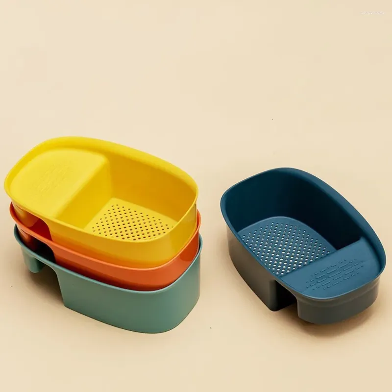 Kitchen Storage Plastic Vegetable Drain Basket Reusable Easy To Clean Large Capacity Food Rack Multipurpose Sink