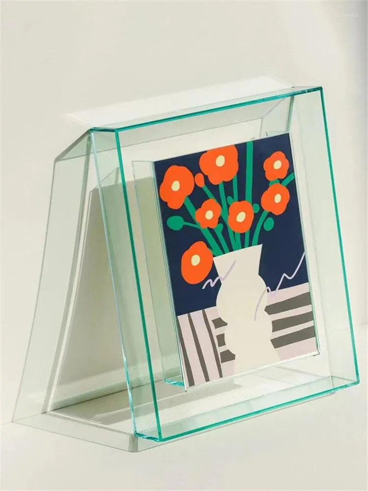 Quadros de 5 polegadas de 5 polegadas colorido caixa de moldura PO da moldura DIY Poster Display Stand Table Ornamentos