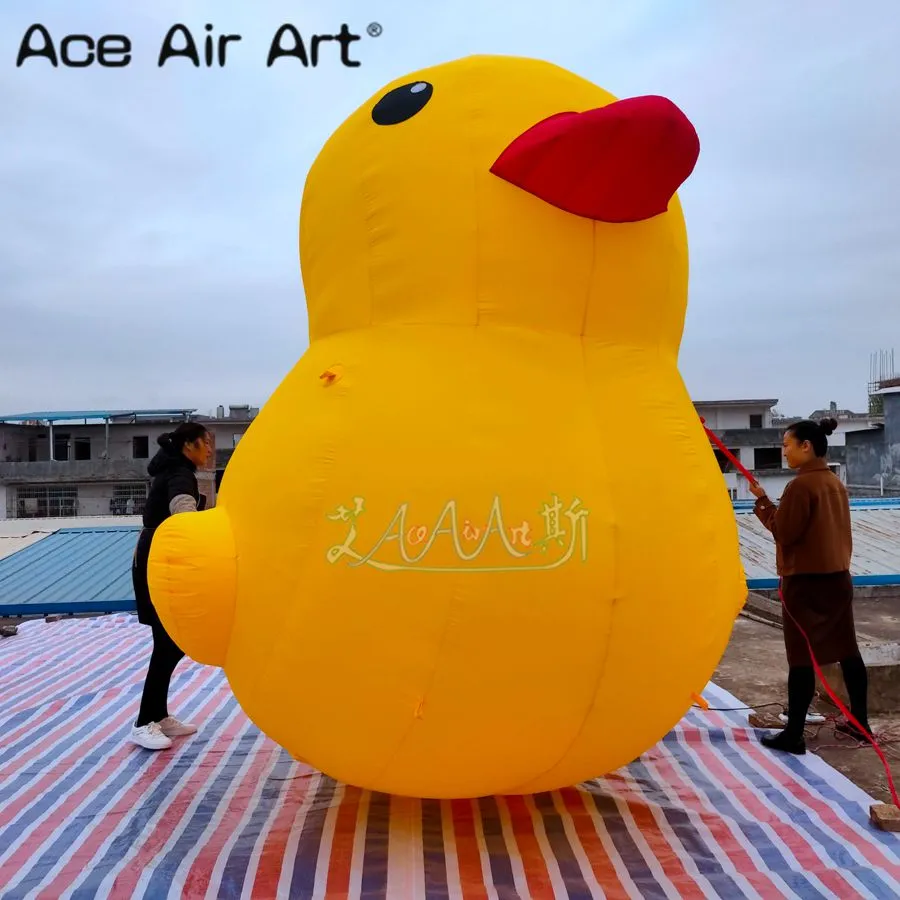 Großhandel 8m 26 Fuß hoher Riese aufblasbare gelbe Enten -Cartoon für Party -Event im Freien