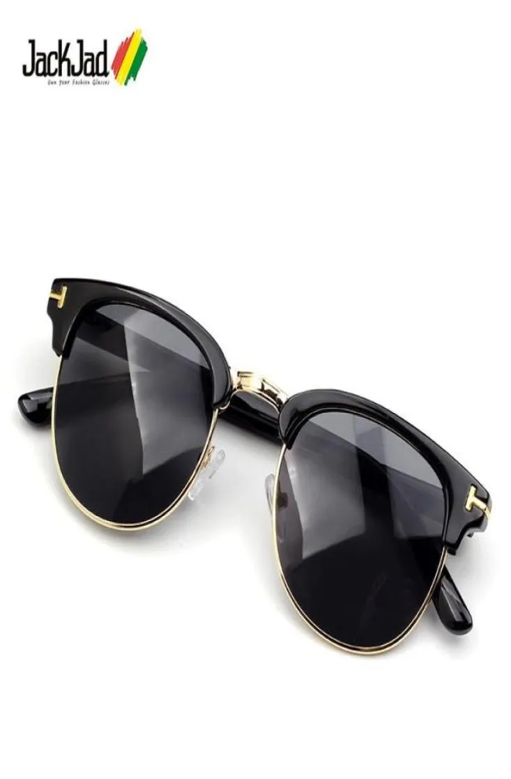 Sunglasses JackJad 2021 Vintage Classic Half Frame Round Style HENRY T Metal Fashion Brand Design Sun Glasses 80159105606