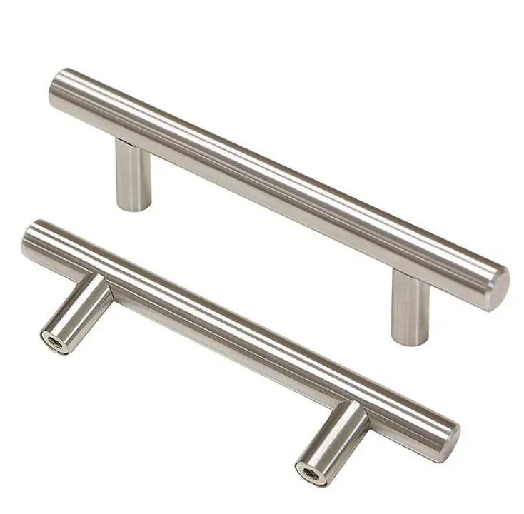 Paquete De 8 Manijas En Forma De T En Acero Inoxidable Para Cajones Puertas De Gabinete O Cocina-150 Mm De Ancho;Centros 96mm-Tiradores Cocina,para Cajones Puertas De Gabinete,armarios De Cocina