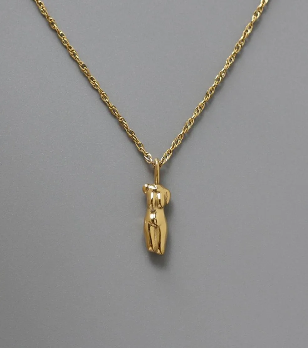 Amaiyllis 18K Gold Corps humain Collier pendentif Personnalité Collier de mode Collier Femelle bijoux bijoux Q012711891856