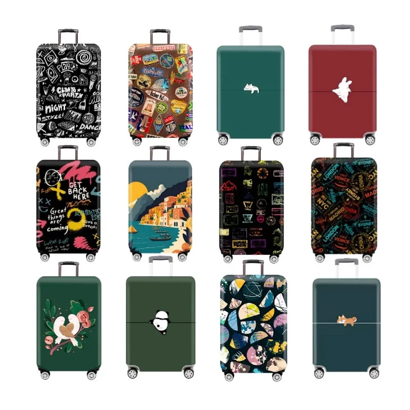 Suisse à glissière de protection à bagages de dessin animé épais pour 1832 pouces Couvertures de valise accessoires de voyage en chariot 240429
