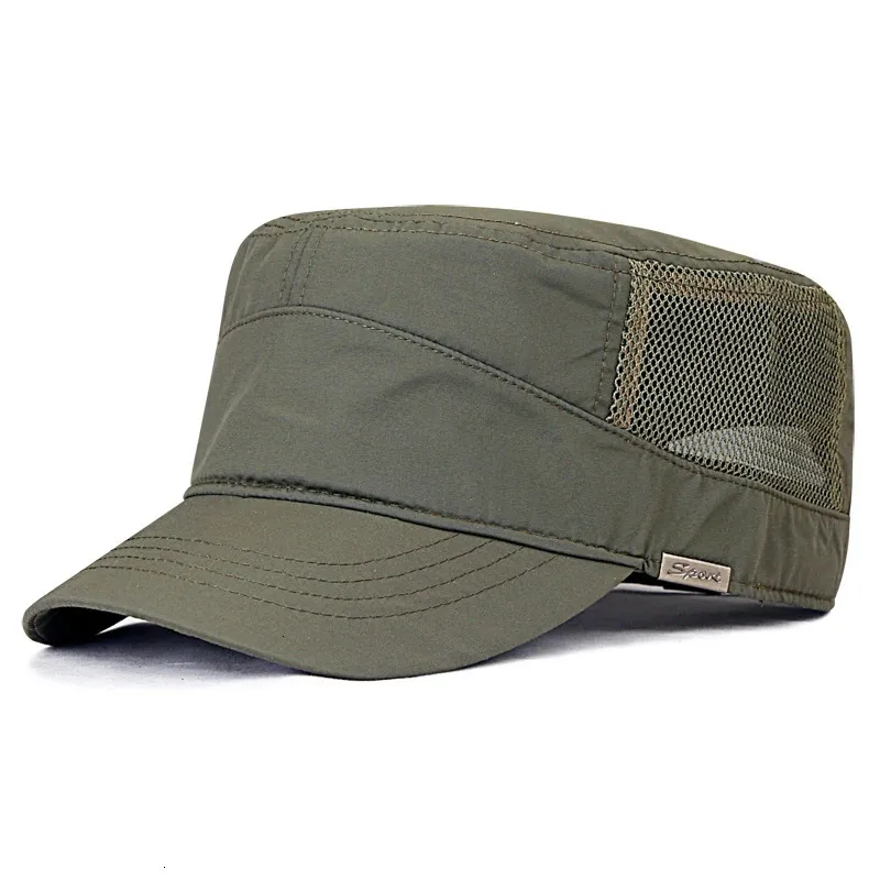 Hiver Big Head Man Grande taille enlepe Armée plaque plate Men Summer Polyester Plus taille Mesh Military Hat 55-60cm 60-65cm 240423