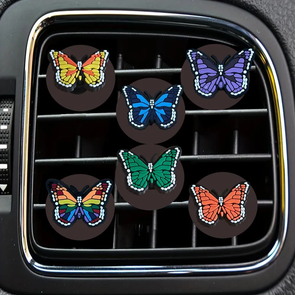 Andra interiörstillbehör Butterfly Cartoon Car Air Vent Clip Diffuser Freshener Outlet Clips per Drop Delivery OTF65
