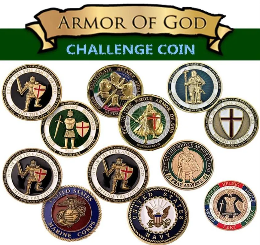 American Military Challenge Coin US Navy Air Force Marine Corps Armor of God Challenge Coin Badge Military Collection Gifts239E3042550372