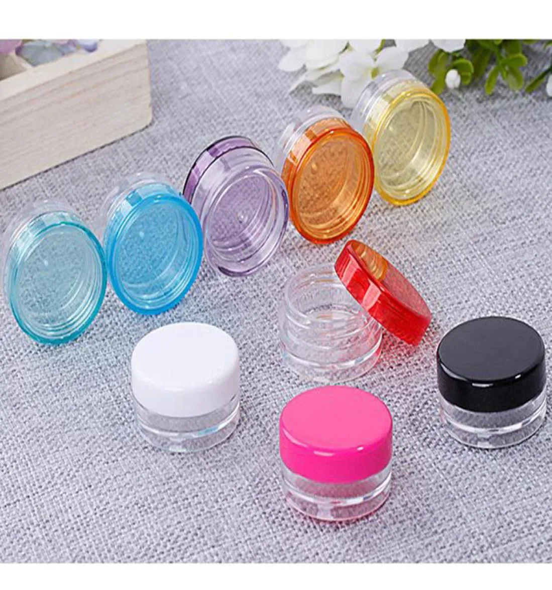 Wax Container Food Grade Plastic Box 3g5g Round Bottom Cream Box Small Sample Bottle Cosmetic Packaging Box Bottle 11 Colors BH198596146