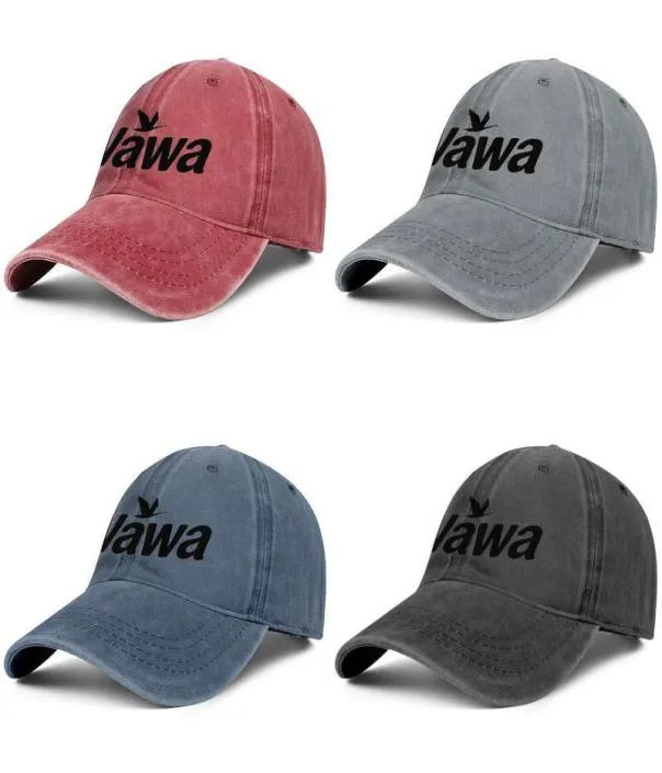 Wawa logotyp svartvitt unisex denim baseball cap golf design dina egna söta trendiga hattar röda florida butik3529410