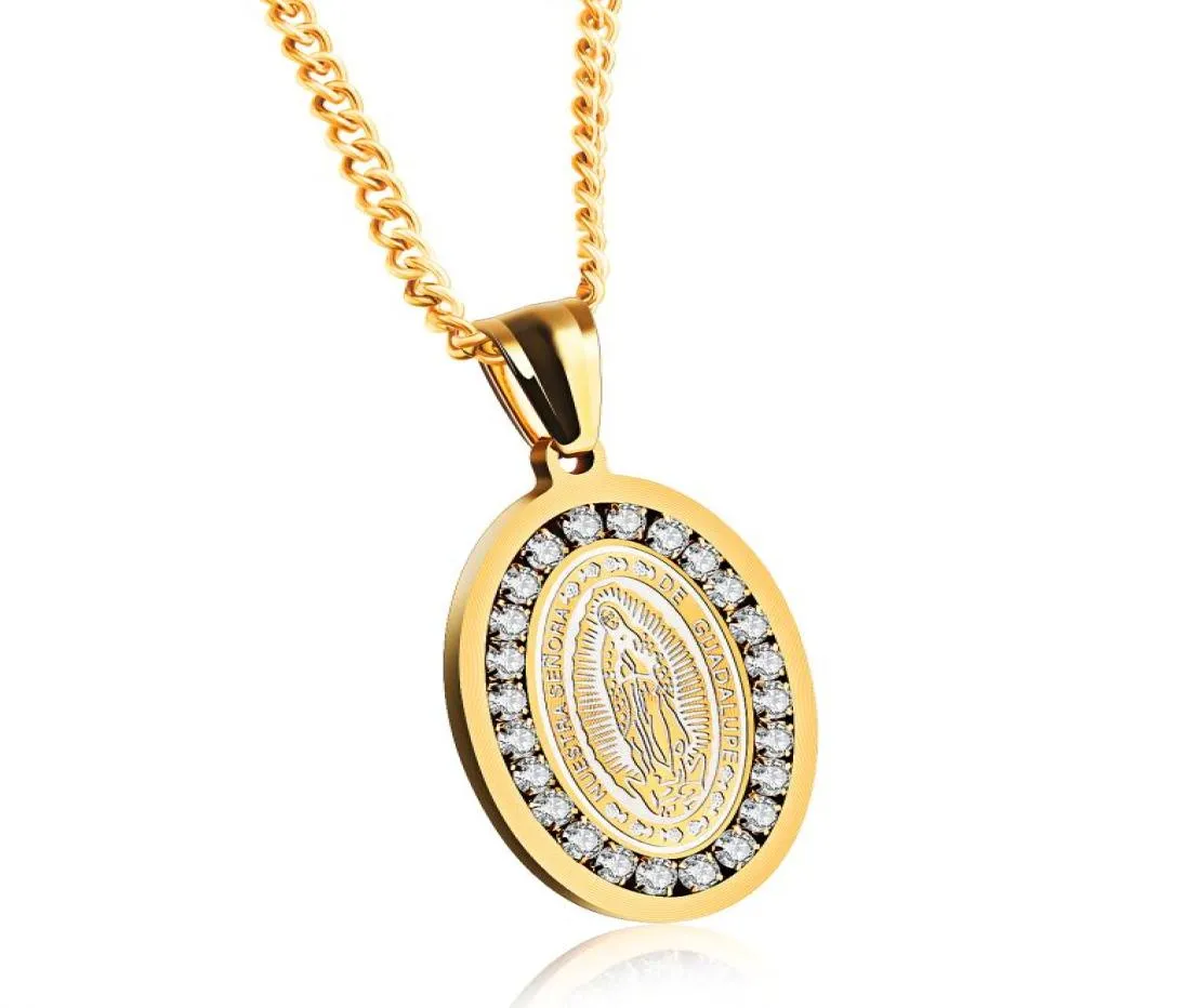 2020 Z1139 NUOVO COMMERCIO Gioielli popolari gioielli religiosi Personalità cattolica Diamond Oval Uomini e donne Collana universale8854942