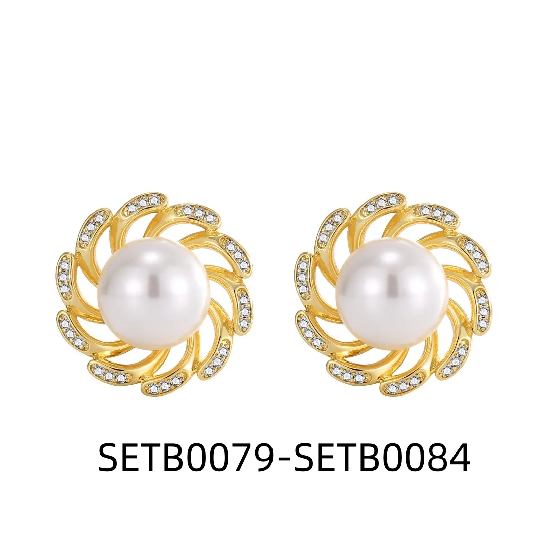 Boucles d'oreilles de goujon à fleurs en perles bijoux de base pour dames