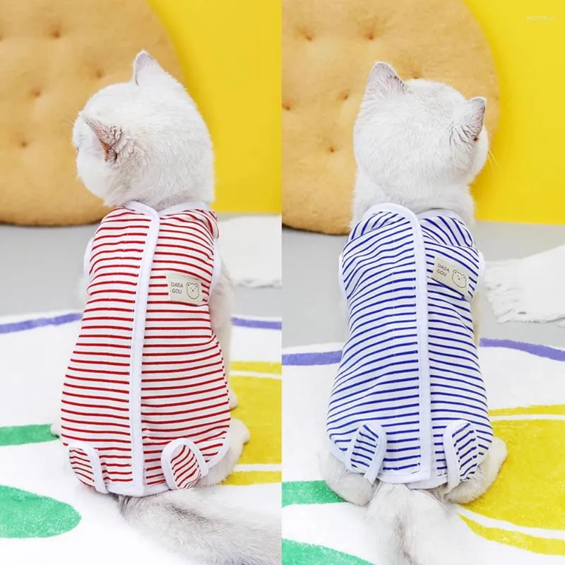 Abbigliamento per cani tuta per animali domestici abiti da sterilizzazione gatto a strisce uniforme gilet casual gallie