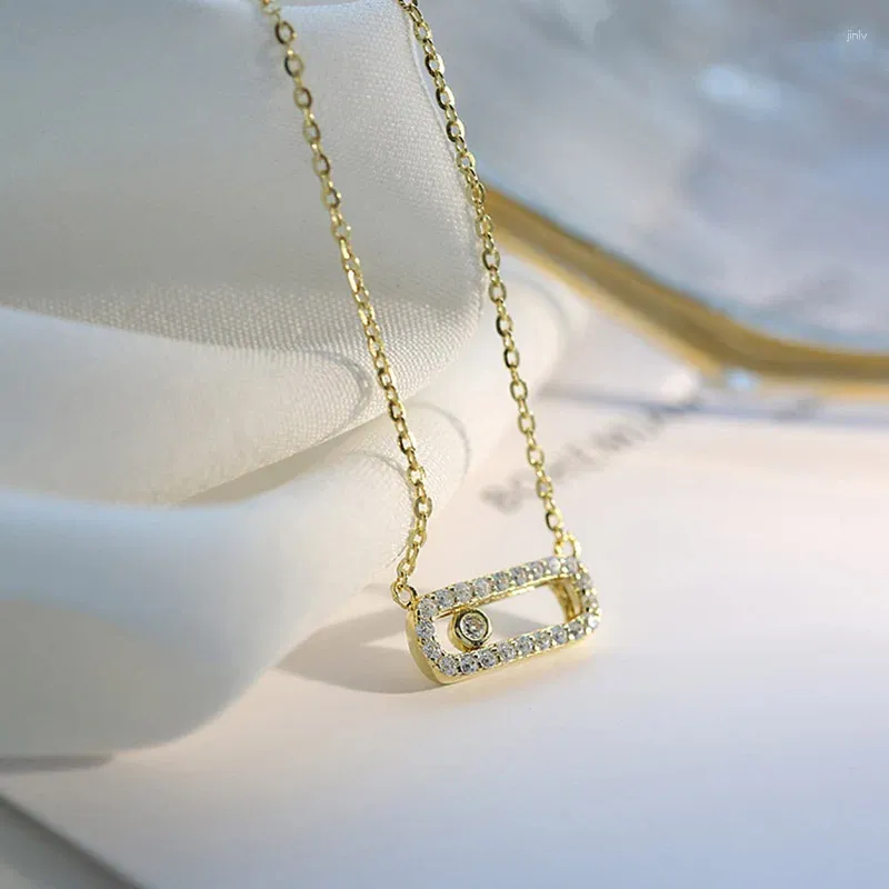 Hänghalsband zhouyang halsband för kvinnor avtagbar kristall smart ellips delikat kontrakterade silverfärg mode smycken kbn374
