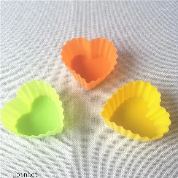 Bakformar 3st silikon cupcake foder muffin fall mögel kopp hjärtform för 7 3 cm