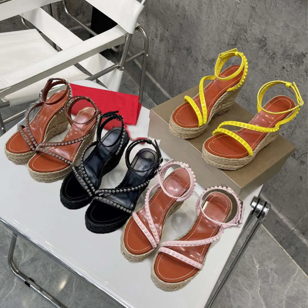 Designer Heels Wedge Espadrille Sandalen Frauen High Heeled Plattform Sandal Summer Sandals Party mit Box 564