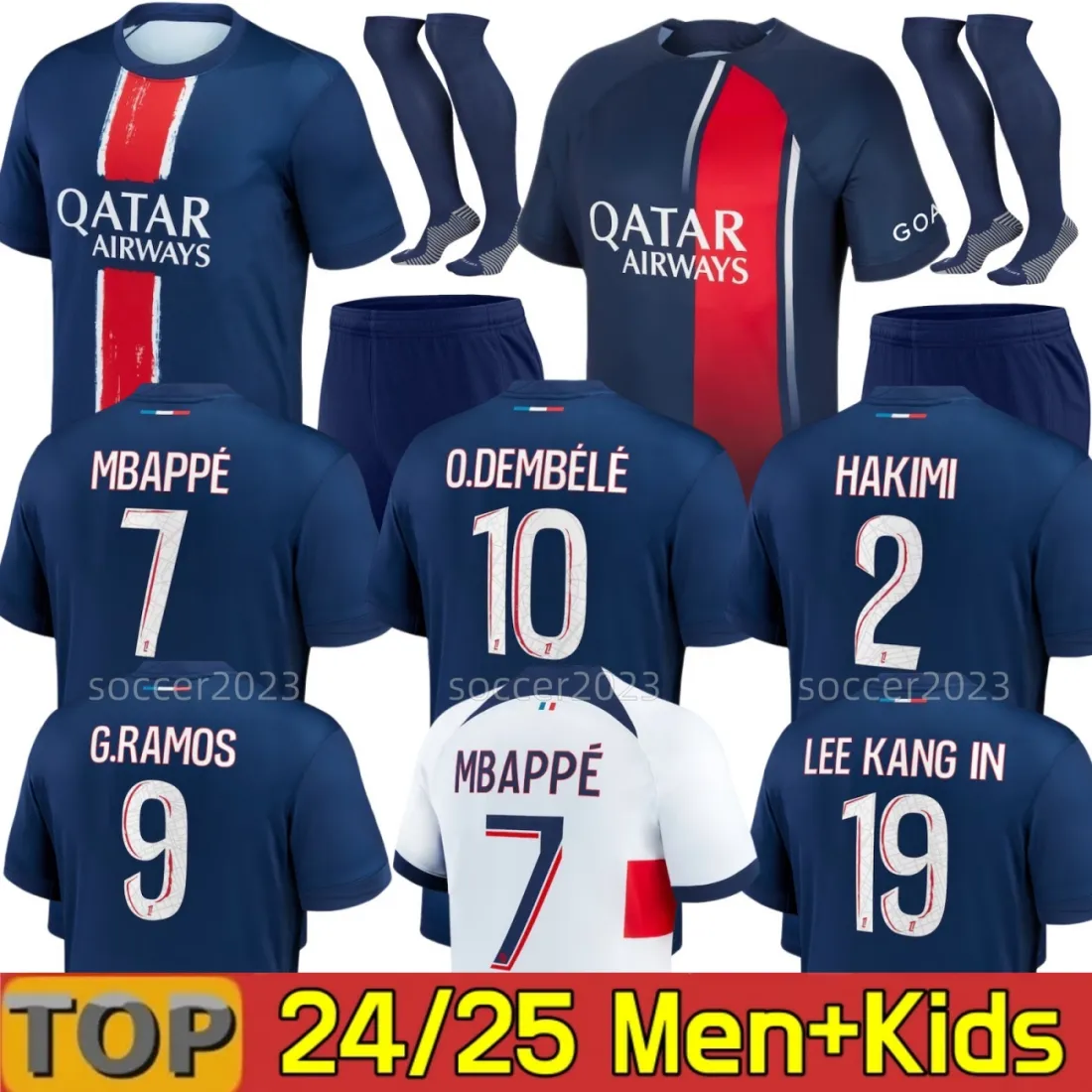 2024 2025 Mbappe Maillots O.Dembele Asension Soccer Jerseys R. Sanches Hakimi Enfants Maillot French Fourth Football Shirts Men Kits Kids Equipment Uniforms S M L XL