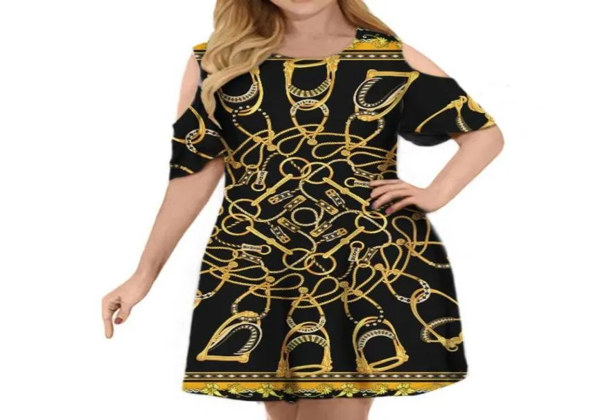 Casual Dresses Barock Style 2021 Women Dress Party Sexy Fashion Ladies Black Gold Round Neck Evening9053673