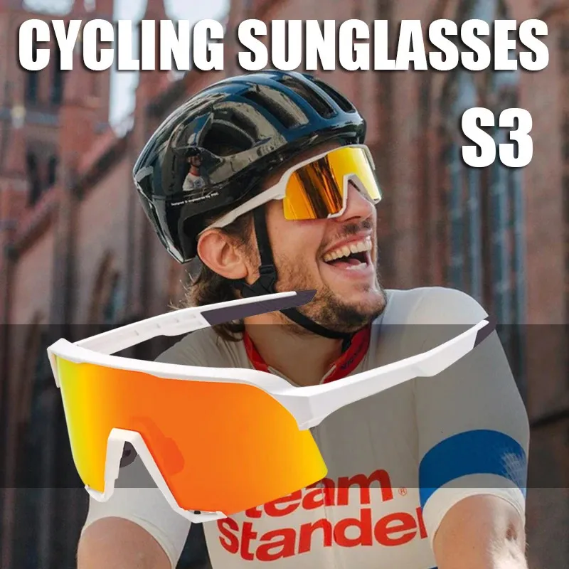 3 Lens Brand Bike Sunglasses Set S3 Cycling Glasses Men Speed Road Bicycle Sunglasses Women Mountain Bike Pochromic Eyewear 240510