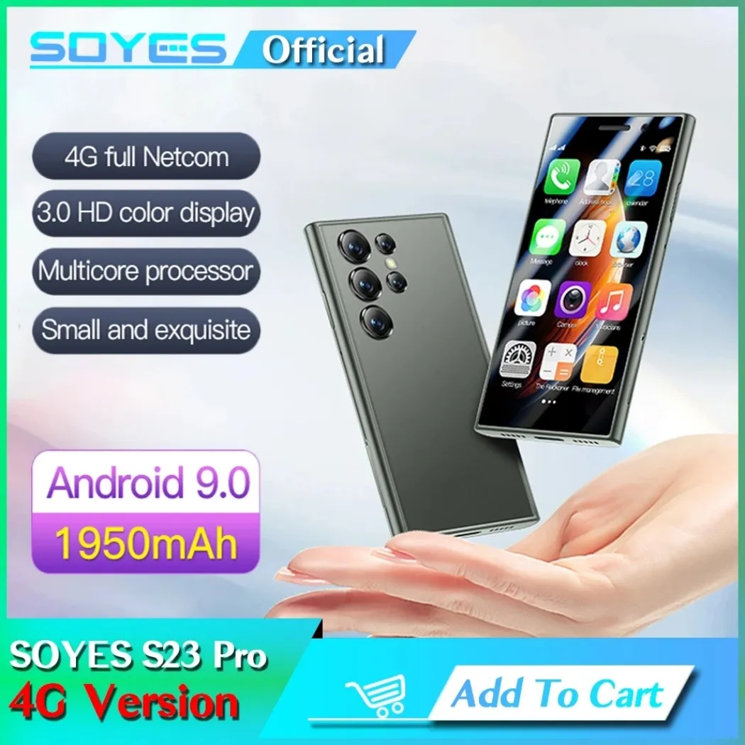 ロック解除Soyes S23 Pro 4G EurasianバージョンデュアルSIMミニスマートフォン2GB RAM 16GB ROM Android 9.0 FACE ID 1950MAH 3.0インチ小さな携帯電話