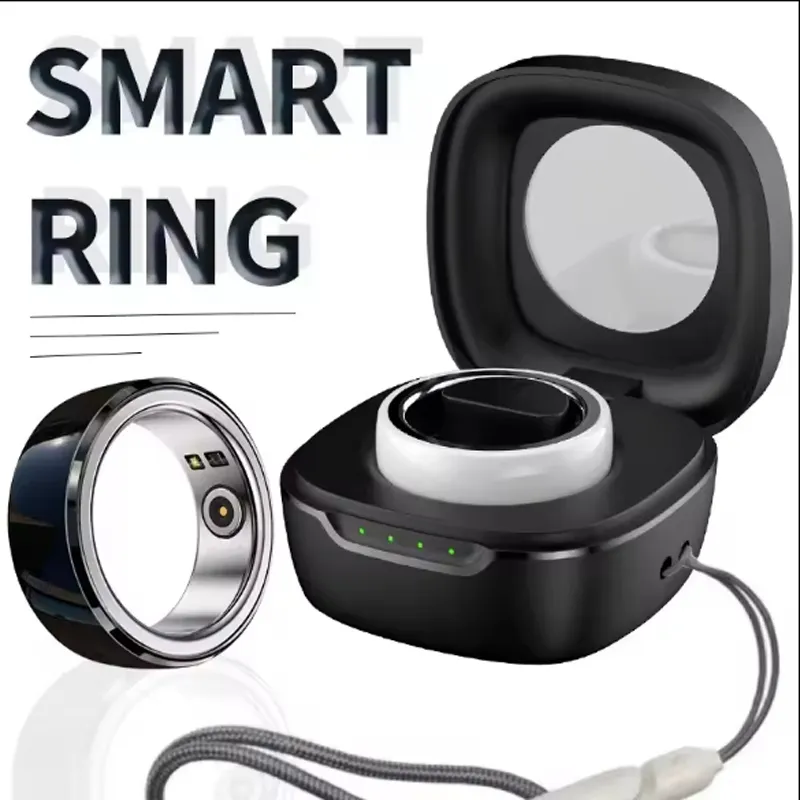 R8 Smart Ring Portable Multi Functional Waterproof Ring IP68 Supports for Monitoring of Heart Rate Blood Pressure Blood Oxygen Finger Ring Wearable